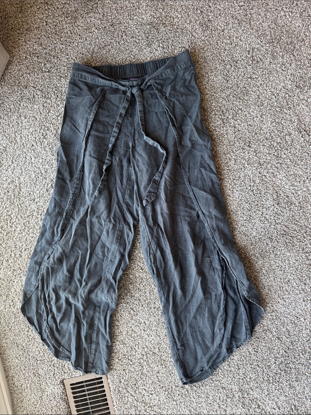 Patagonia Charcoal Gray Wide Leg Tie-Waist Pants
